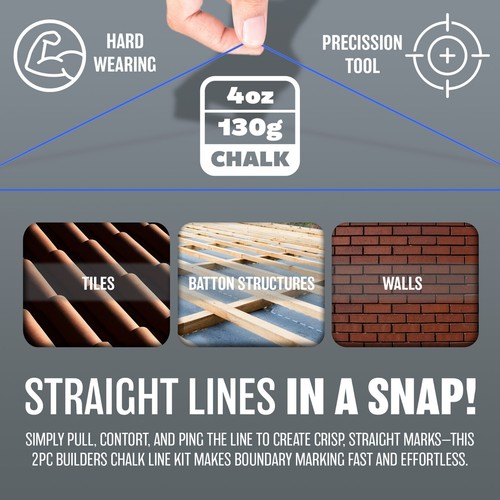 New 2pc builders chalk - builders, string